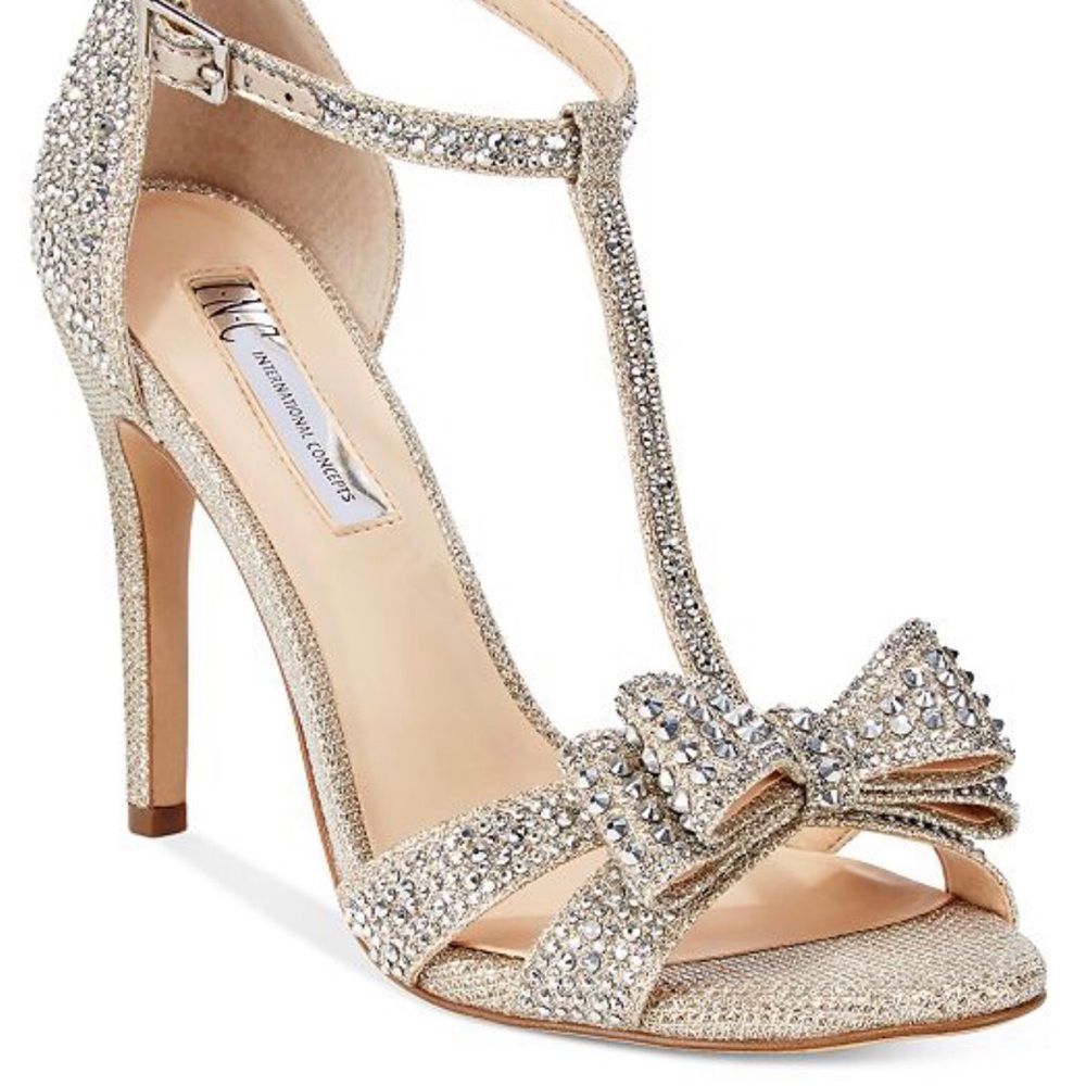 Rhinestone Bow Bow Evening Sandals 💎